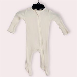 Spearmint Love footie sleeper cream waffle knit one piece size newborn